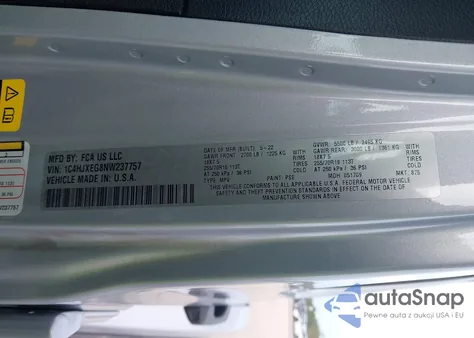 2022 Jeep Wrangler Unlimited Sahara 4X4 z USA, uszkodzony, nr VIN 1C4HJXEG8NW237757